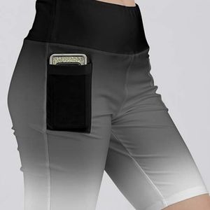 Lily Black Grey Ombre Bike Shorts With pockets NWT S/M